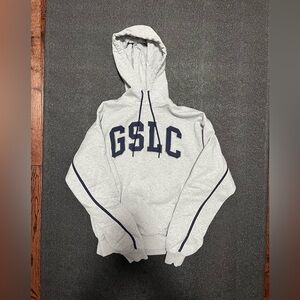 Gymshark Mens Grey/Navy Blue GSLC Collegiate Hoodie